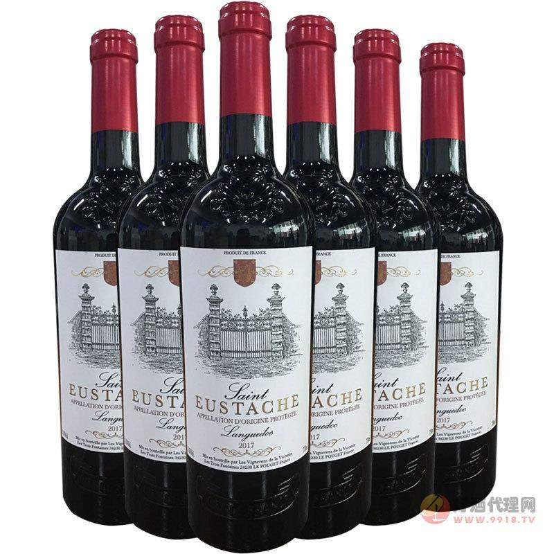 法国郎格多克AOP级圣尤斯塔干红葡萄酒750ML 原瓶进口红酒