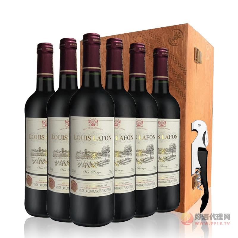 法国路易拉菲干红葡萄酒_木箱750ml_6瓶 原瓶进口红酒