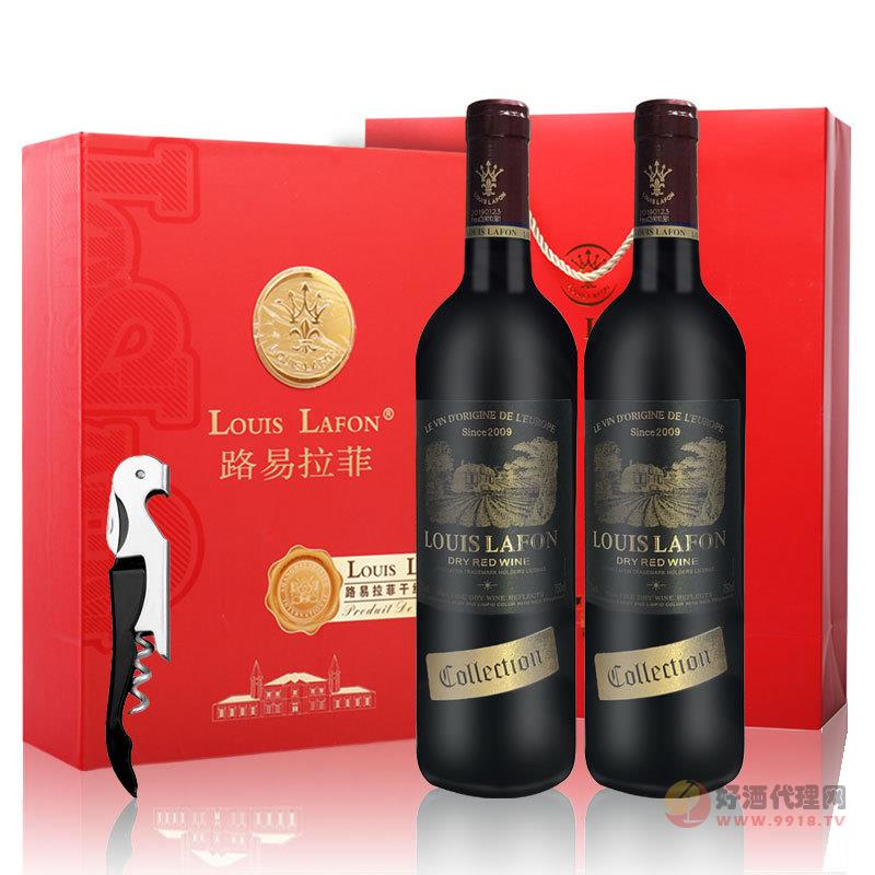 法国路易拉菲干红葡萄酒源自2009原酒进口红酒 750ml_2瓶_礼盒装