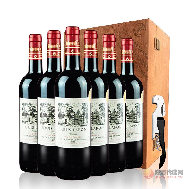 法国路易拉菲花园干红葡萄酒_木箱750ml_6瓶 原瓶进口
