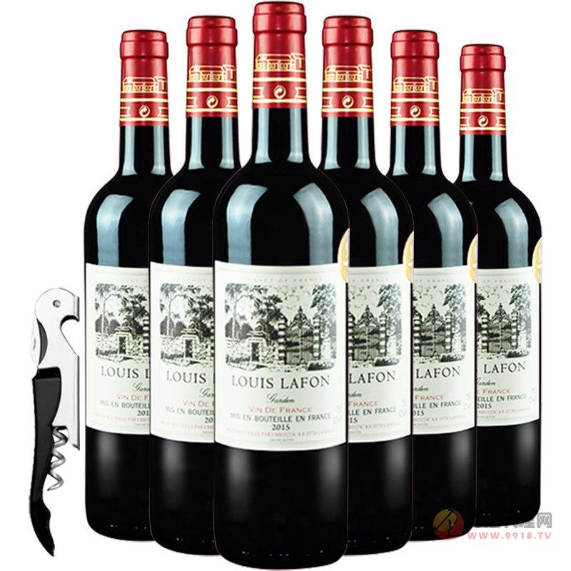 法国路易拉菲花园干红葡萄酒750ML_瓶  法国原瓶进口红酒