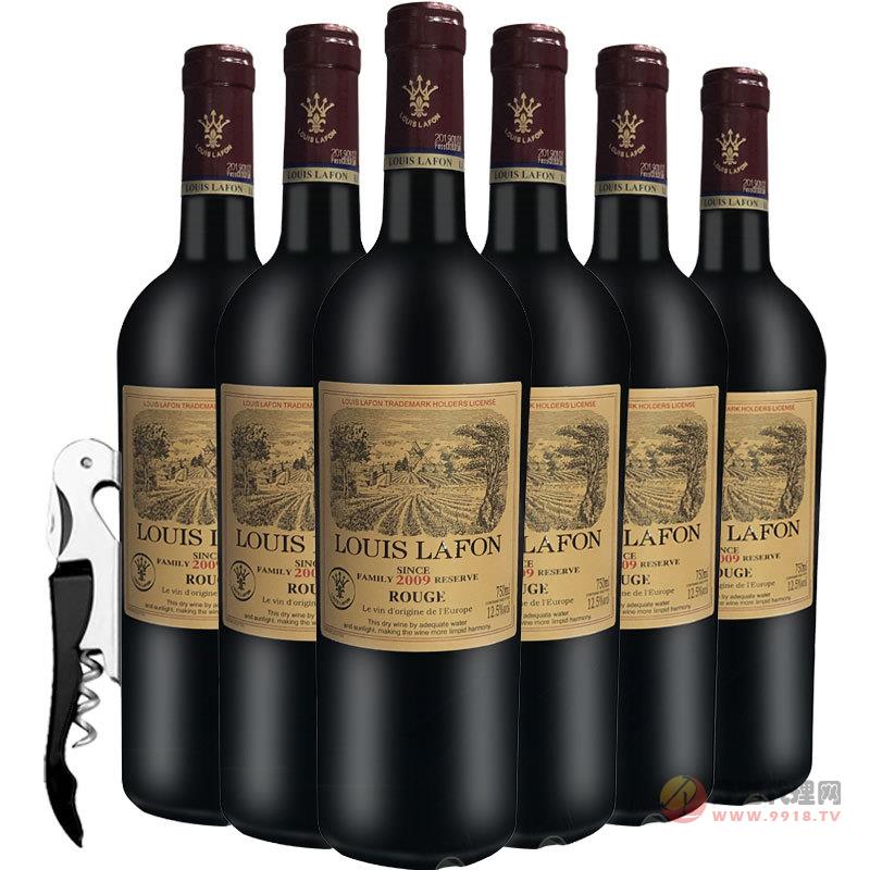 法国原酒进口红酒750ML_瓶 路易拉菲家族珍藏干红葡萄酒源自2009