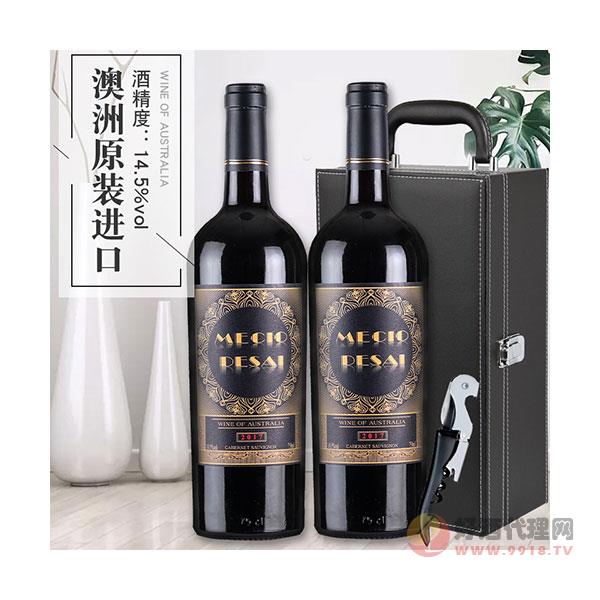 澳洲原瓶进口红酒-14.5度干红葡萄酒礼盒装-OEM定制-团购