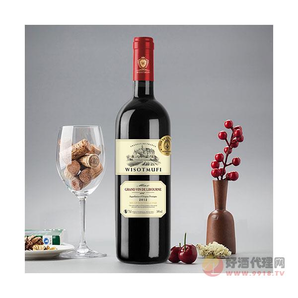 法国进口红酒-14度750ml原瓶干红葡萄酒