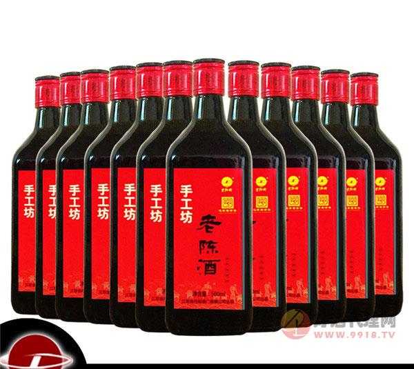 旦阳牌-手工坊老陈酒-整箱500mlx12瓶-半甜型黄酒-丹阳特产