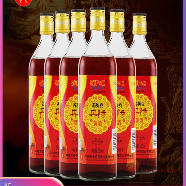 金丹阳黄酒-苏贝克10°五年陈酿黄酒整箱500mlx6-半甜型糯米酒