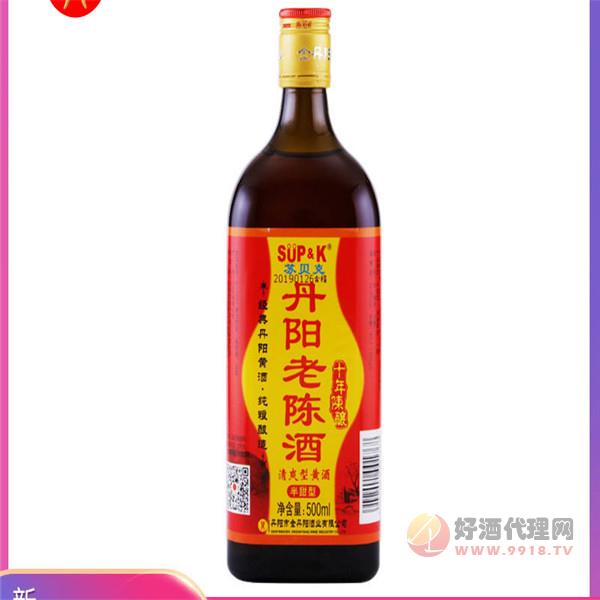 金丹阳黄酒-苏贝克12°十年老陈酒500ml-半甜型糯米黄酒-无添加剂