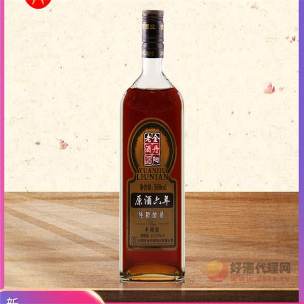 金丹阳黄酒-无添加剂12°六年陈原酒单瓶500ml-半甜型糯米黄酒