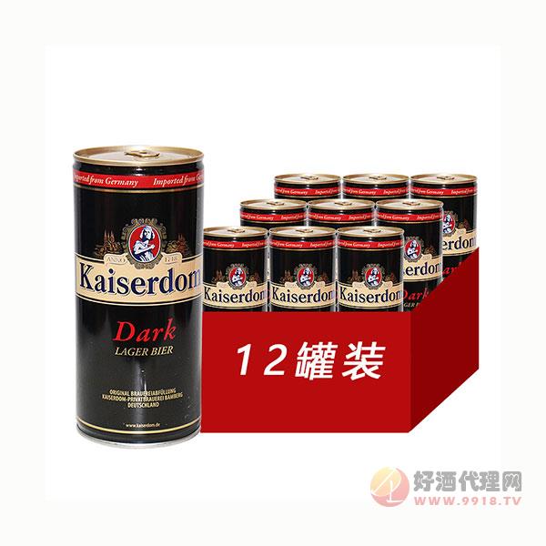 德国凯撒啤酒进口黑啤小麦黑啤酒凯撒黑啤1L_12罐整箱