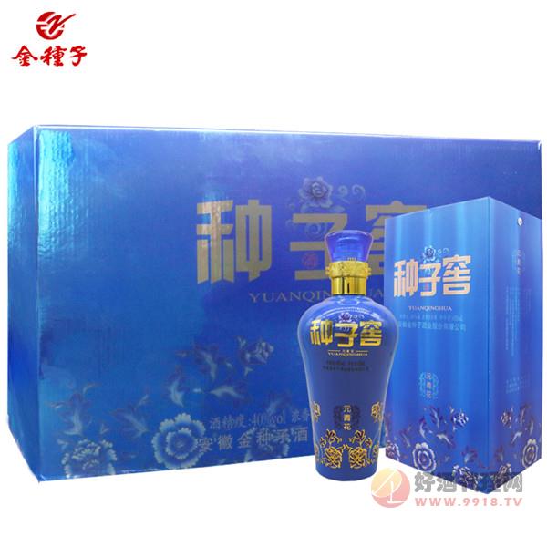 金种子元青花40度420mL_4瓶种子窖礼盒装酒水整箱浓香型白酒