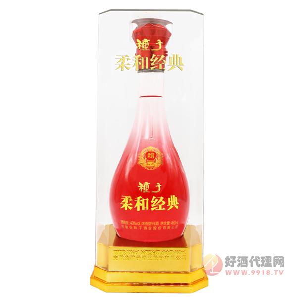 柔和经典柔6金种子40度460mL_1瓶亚克力礼盒装酒水浓香型
