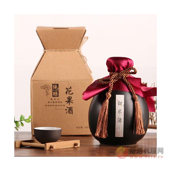 香甜糯米酒原浆低度12度月子传统米酒醪糟500ml陶瓷礼盒