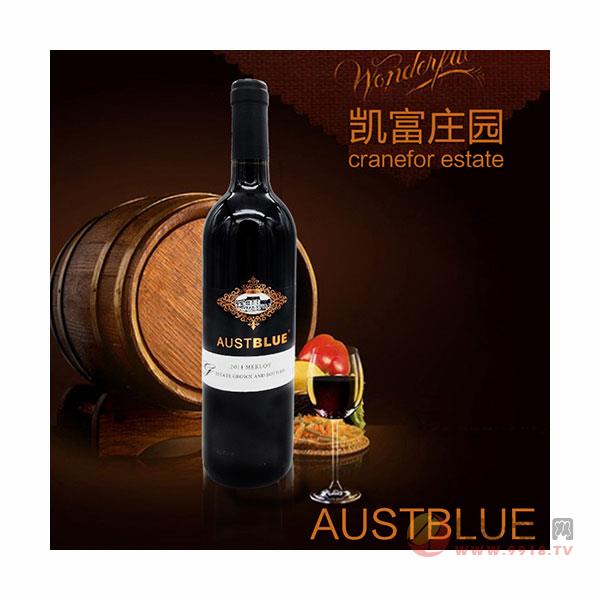 蓝澳红酒澳大利亚凯富庄园梅洛原瓶进口干红葡萄酒