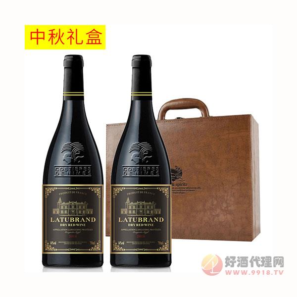 红酒中秋礼盒装尼姆瓶送礼用干红葡萄酒皮盒套装