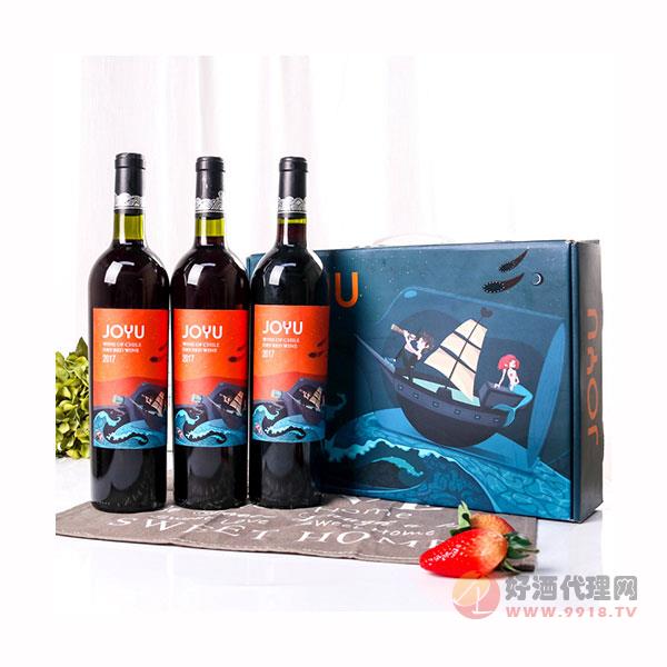红酒礼盒装智利进口干红葡萄酒中秋节日送礼品
