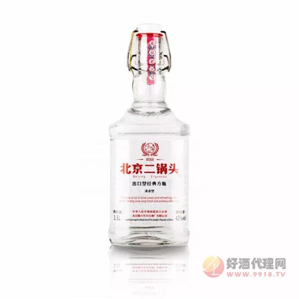 北京二锅头出口型经典方瓶42度1.5L