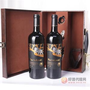 澳洲原瓶进口干红葡萄酒1200克重型瓶两瓶送礼盒