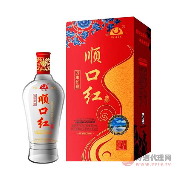 顺口红万事如意白酒500ml