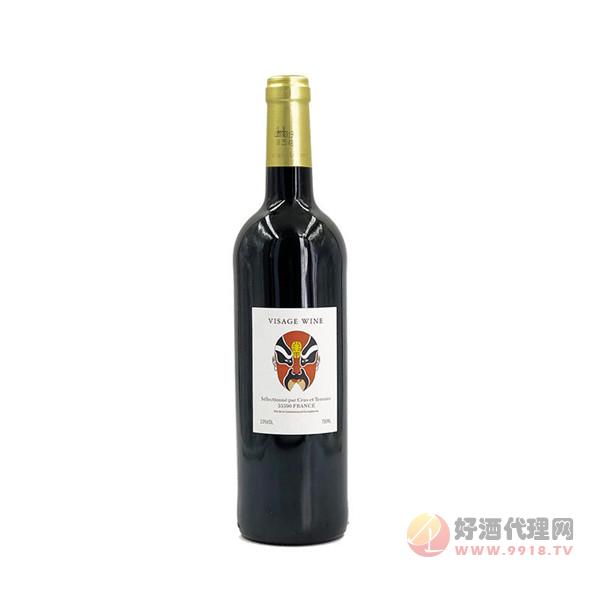 法国川浦13度VISAGE WINE干红葡萄酒单支750ml红酒