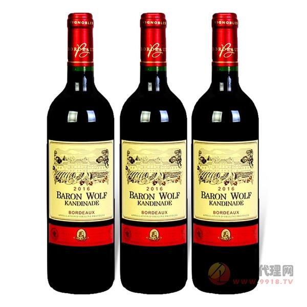 沃富康蒂纳德男爵干红葡萄酒750ml法国原装原瓶进口红酒
