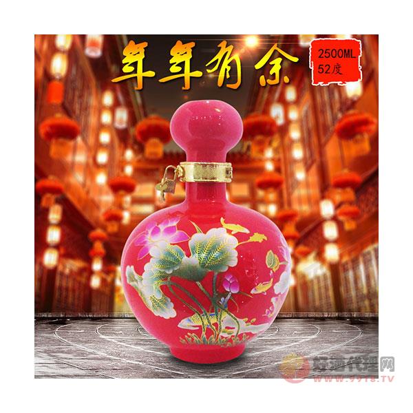 艺术陶瓷礼品酒-中国红礼盒装白酒-浓香型白酒