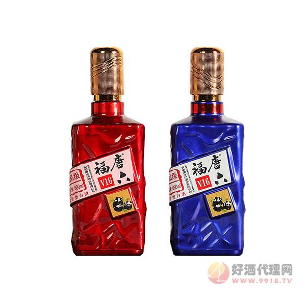 古井镇浓香型白酒唐六福年份特曲酒国品级V16（蓝加红）4瓶装