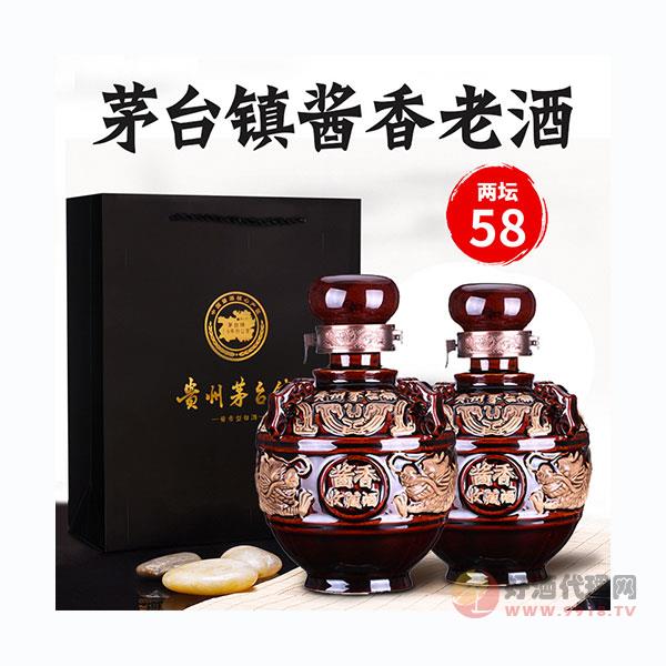 茅台镇-酱香型白酒-53度纯粮食龙坛老酒500ml