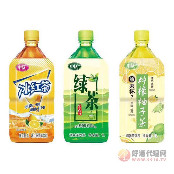 中仸冰红茶绿茶柠檬柚子茶1L