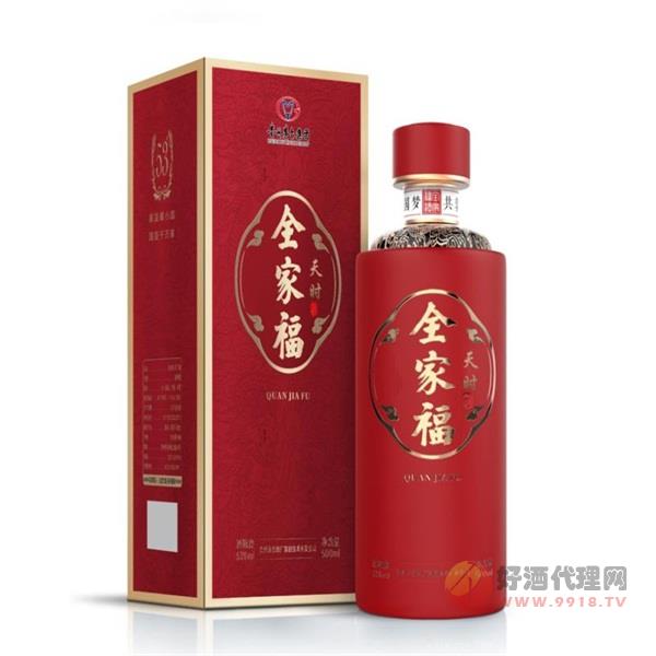 全家福53度酱香型高度白酒天时500ml