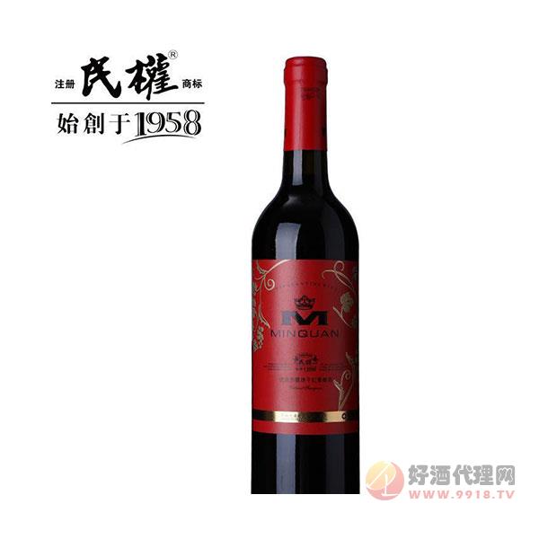 民权葡萄酒-M系列优选赤霞珠干红葡萄酒红标-750ml