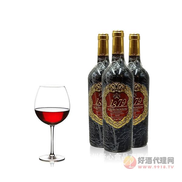 法国原瓶进口金属标重型瓶爱伯如佳美干红葡萄酒1879