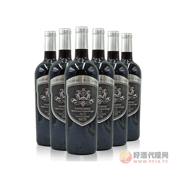 红酒法国原瓶进口银标爱伯如梅洛干红葡萄酒法定产区AOC级