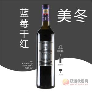 蓝莓干红酒 精美礼盒装 740ml