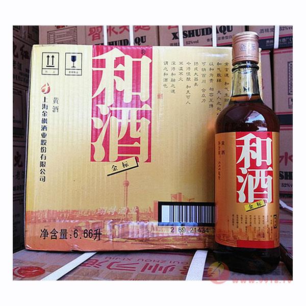 和酒金标特型半甜黄酒上海老酒555ml_12瓶
