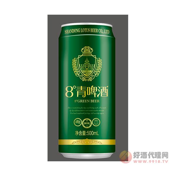 8度青啤酒500ml罐装