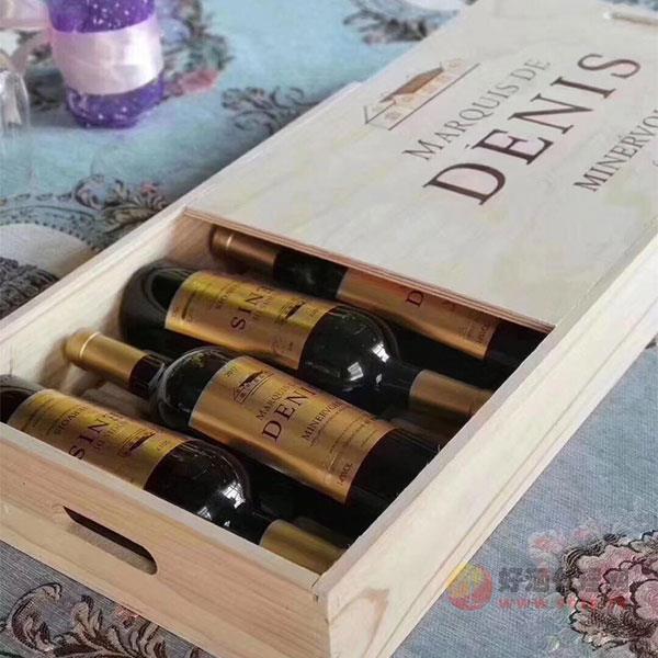 法国丹尼斯侯爵干红葡萄酒750mlx4瓶