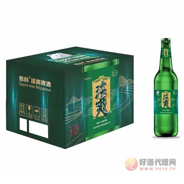 熊科淡爽啤酒500mlx12瓶