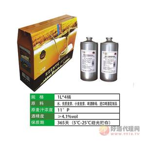埃盛特啤酒精酿白啤11度-1Lx4桶