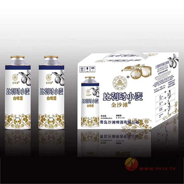 金沙滩比利时小麦白啤酒1Lx6瓶