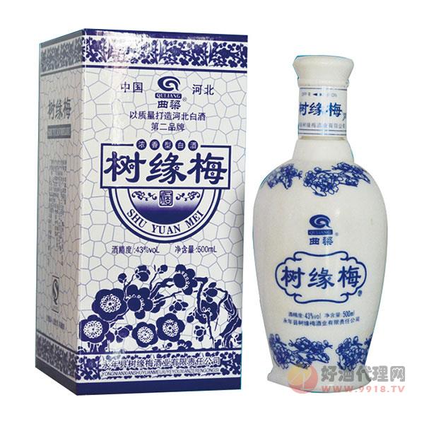 树缘梅青花瓷43度白酒500ml