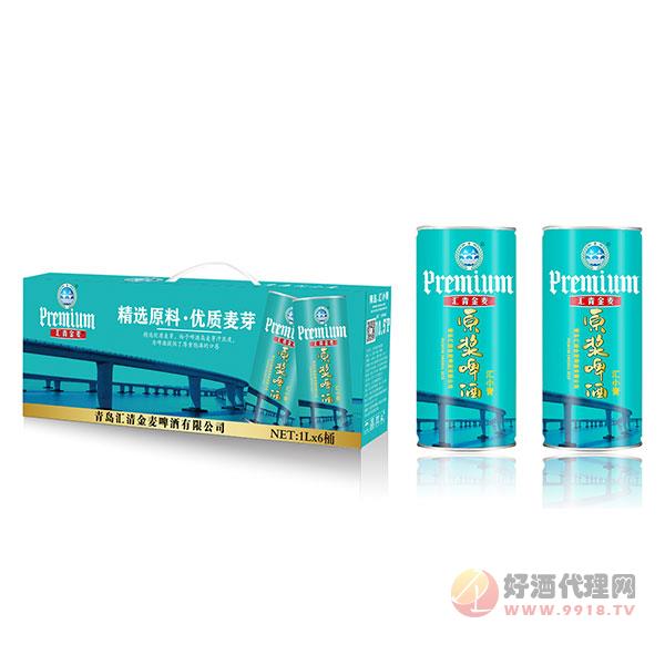 汇青金麦原浆啤酒1Lx6桶