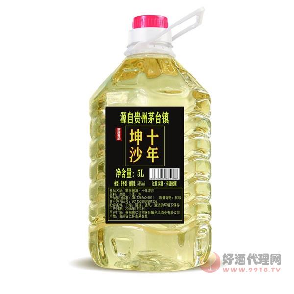 茅台镇十年坤沙酒53度5L