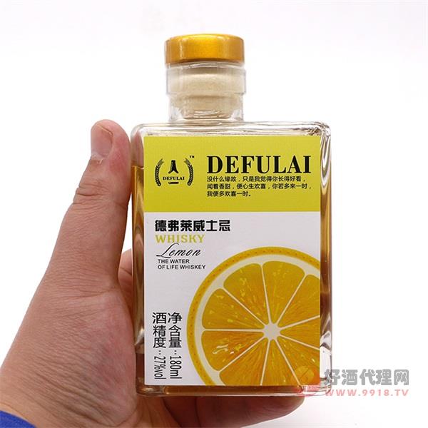 德弗莱威士忌柠檬味27度180ml