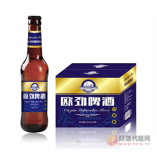 青岛欧劲啤酒蓝瓶330ml