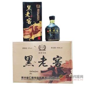 宜河春黑老窖酒42度450mlx6瓶