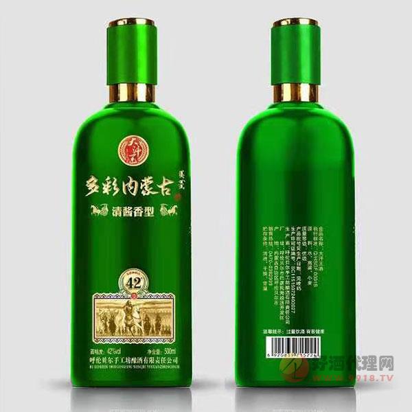 大汗王多彩内蒙古酒绿瓶42度500ml