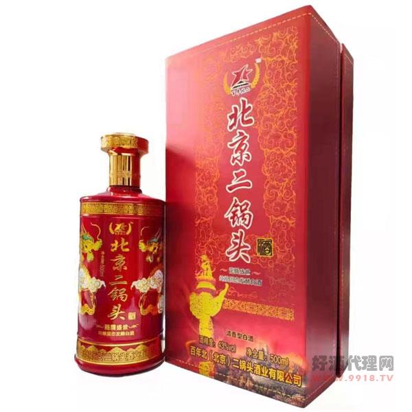 北京二锅头礼盒清香型红瓶43度500mL（1x6瓶）