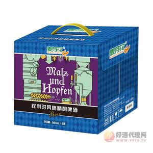 麦芽花比利时风格精酿啤酒980mlx6瓶