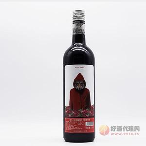 奥兰小红帽越嗨半干红葡萄酒750ml