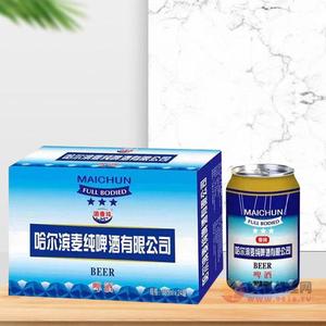 哈尔滨麦纯啤酒三星320ml